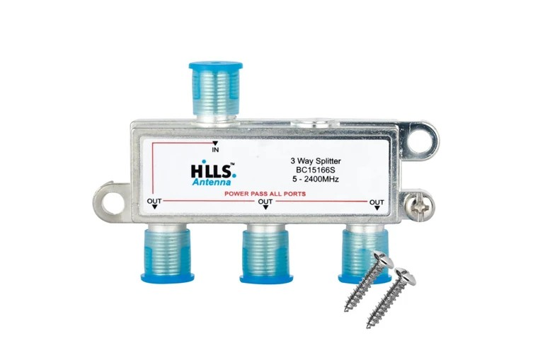 HILLS 4-Way F-Type All Ports Power Pass 5-2400MHz TV Antenna Splitter Foxtel Approved (Copy)