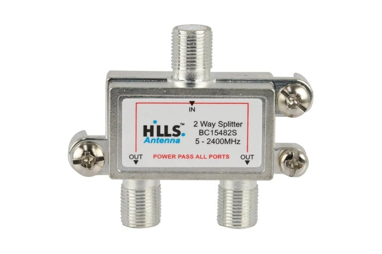 HILLS 2-Way F-Type All Ports Power Pass 5-2400MHz TV Antenna Splitter Foxtel Approved