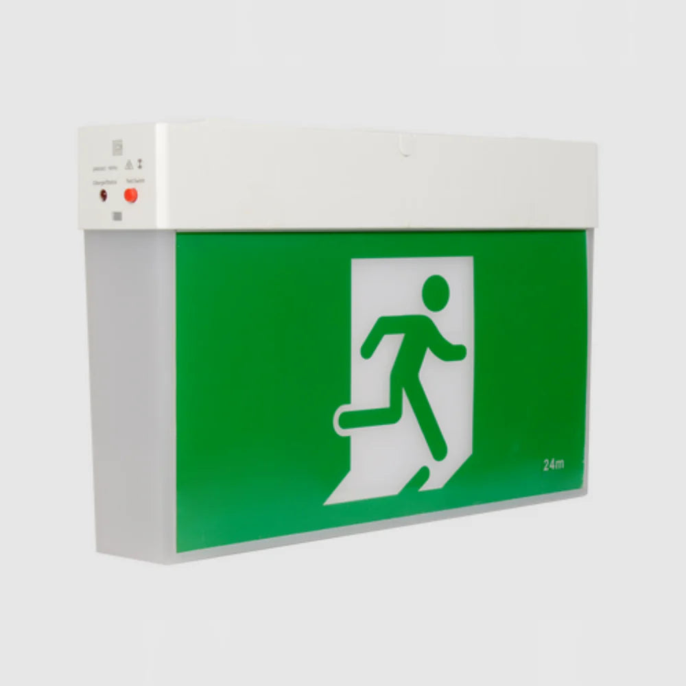 TRADELIKE VECTA EMERGENCY EXIT SURFACE MOUNT SIGN WHITE