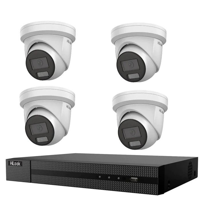 HiLook 6MP Kit 4 x IPC-T262H-MU Camera with IntelliSense, Built-in Mic, 4CH 4K NVR