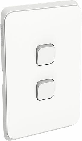 CLIPSAL ICONIC 2 GANG LIGHT SWITCH WHITE