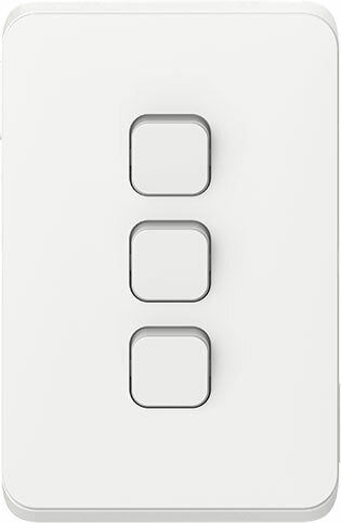 CLIPSAL ICONIC 3 GANG LIGHT SWITCH WHITE