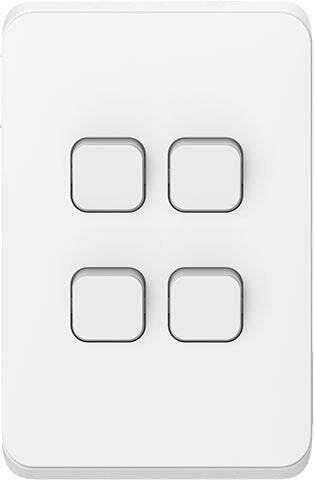 CLIPSAL ICONIC 4 GANG LIGHT SWITCH WHITE