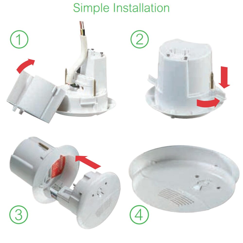 CLIPSAL PHOTOELECTRIC SMOKE ALARM FLUSH FIRETEK