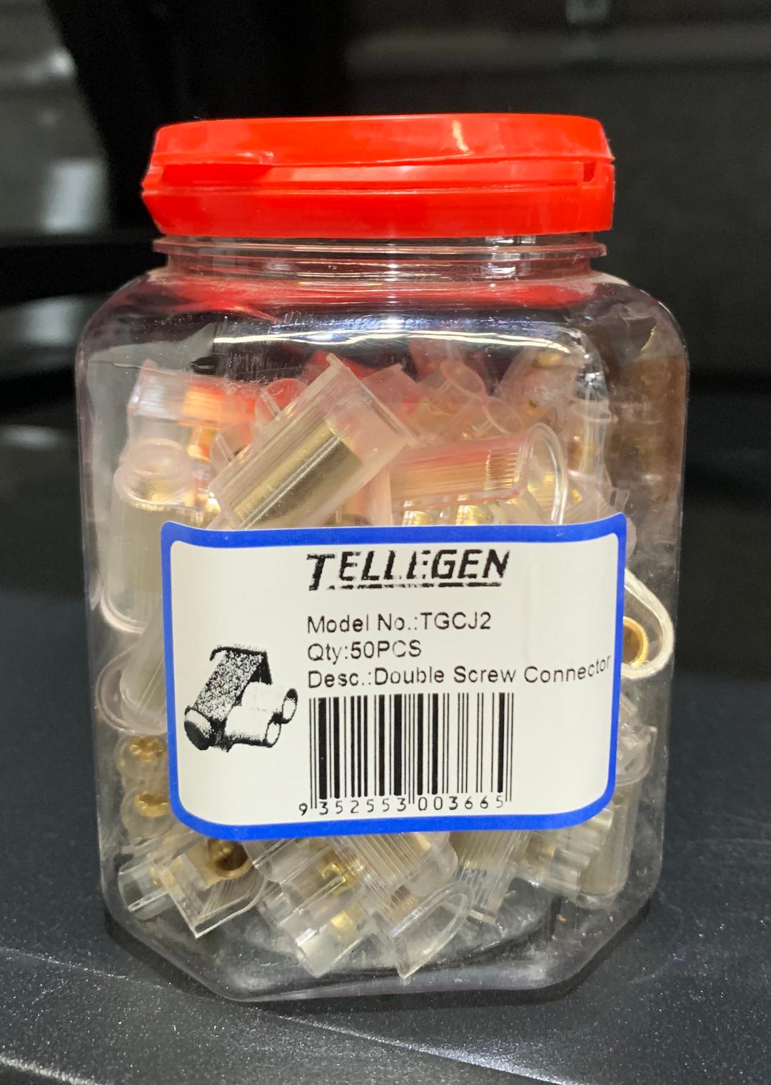 TELLEGEN DOUBLE SCREW INSULATED ELECTRICAL CONNECTOR (50 PER JAR)