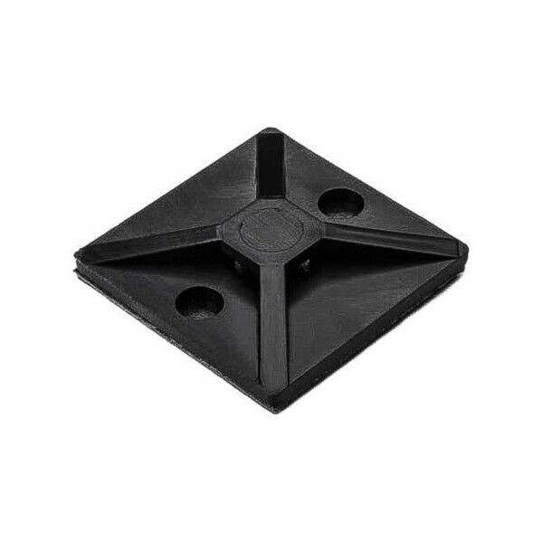 TUFF STUFF ADHESIVE CABLE TIE MOUNT 19MM X 19MM BLACK (100PK)