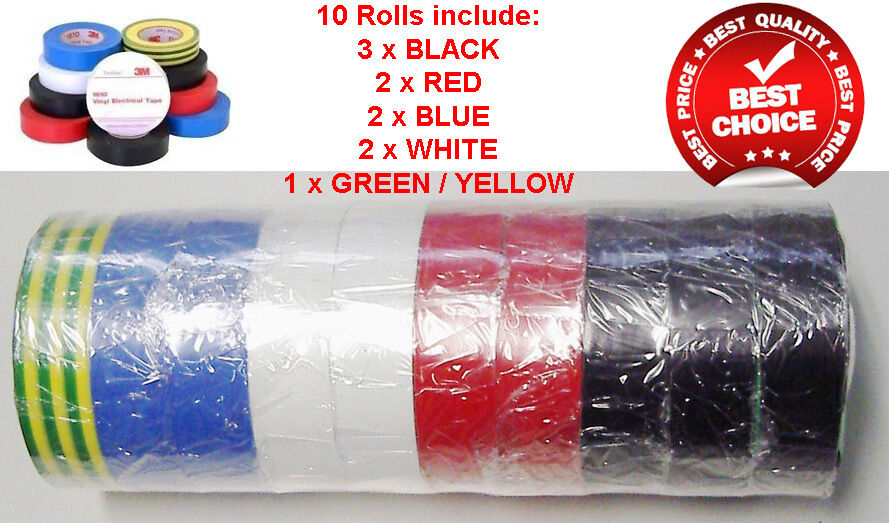 3M RAINBOW ELECTRICAL TAPE (10 PACK)