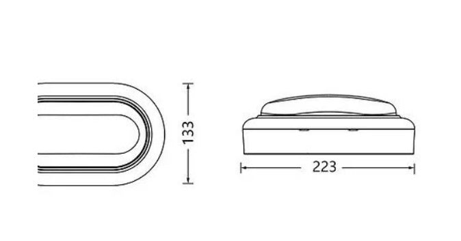 3A OVAL 15W LED BUNKER LIGHT BLACK CCT