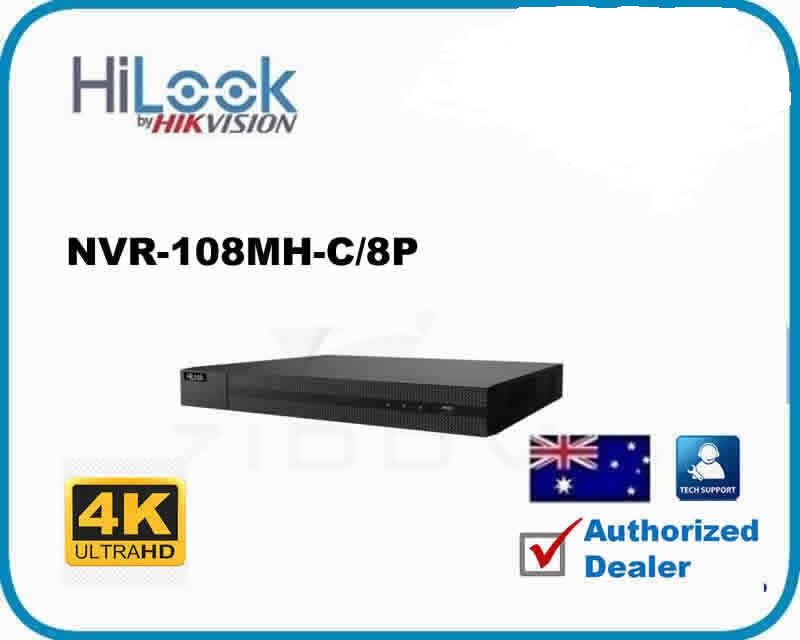 HilookK-8ch -108MH-C8P NVR With PoE H.265+ No HHD